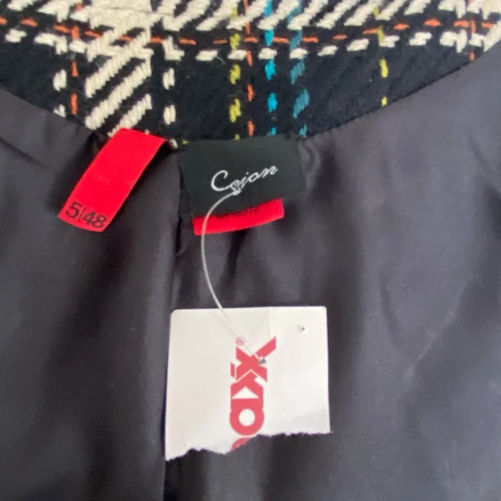 SOLD! Cejon Vest Capelet jacket layer piece houndstooth plaid new with tags Sz S - Picture 12 of 12